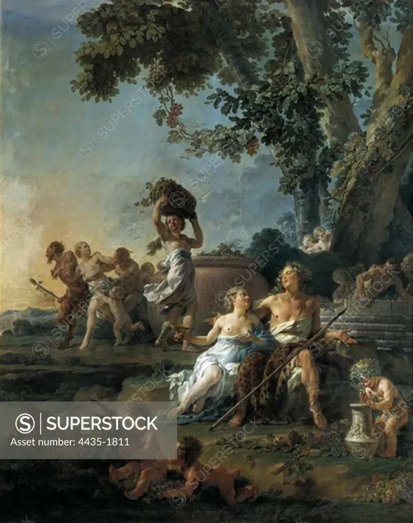 HALLƒ, Nol (1711 - 1781). The grape harvest or The Triumph of Bacchus. 1776. Rococo. Oil on canvas. FRANCE. ëLE-DE-FRANCE. YVELINES. Versailles. National Museum of Versailles.
