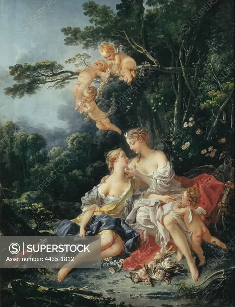BOUCHER, Franois (1703-1770). Jupiter and Callisto. 1744. Rococo. Oil on canvas. RUSSIA. MOSCOW. Moscow. Pushkin Museum of Fine Arts.