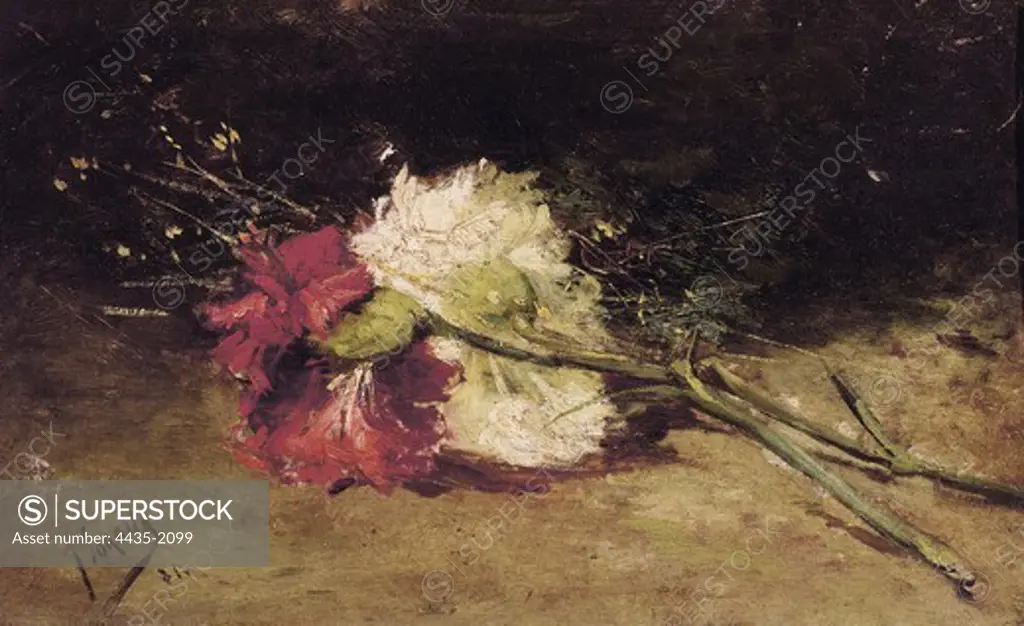 SOROLLA, Joaqun (1863-1923). Carnations. Post-Impressionism. Oil on canvas. SPAIN. Valencia. San Pio V Fine Arts Museum.
