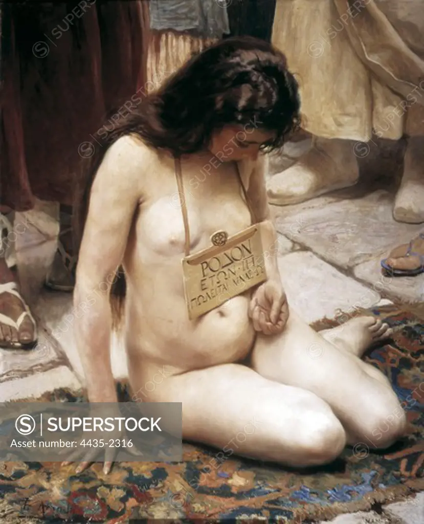 JIMENEZ ARANDA, JosŽ (1837-1903). Young slave. Romanticism. Oil on canvas. SPAIN. ANDALUSIA. MALAGA. Malaga. Fine Arts Museum.