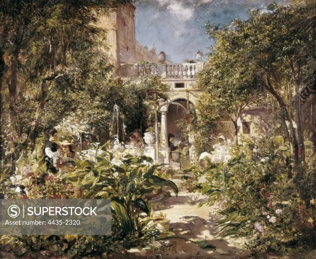 MARTI i ALSINA, Ramon (1826-1894). Garden of San Gervasio. s.XIX. Oil on canvas. SPAIN. CATALONIA. Barcelona. National Art Museum of Catalonia.