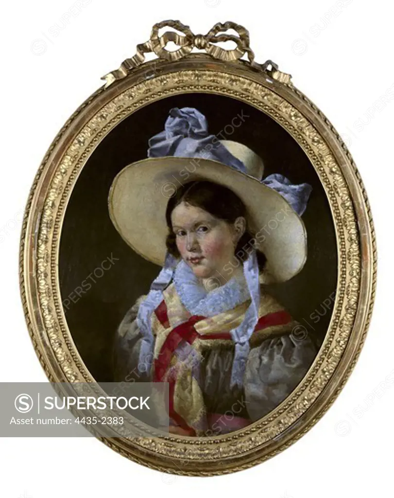 GALLAIT, Louis (1810-1887). Portrait of Charlotte Gallait. end 19th c. Romanticism. Oil on canvas. BELGIUM. WALLONIA. HAINAUT. Tournai. Fine Arts Museum.
