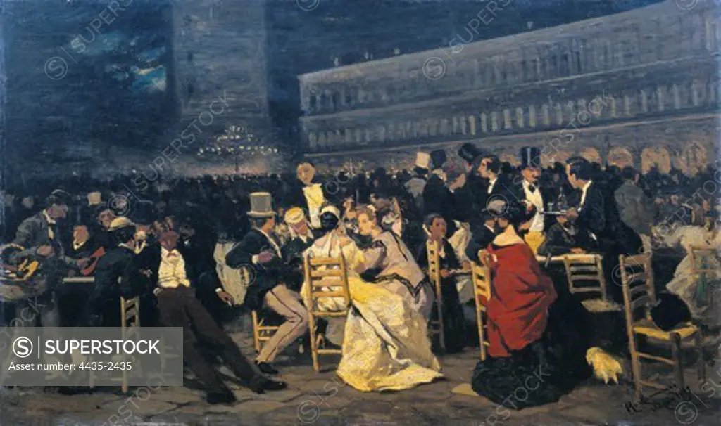 CAMMARANO, Michele (1835-1920). St Mark's Square in Venice. 1869. Oil on canvas. ITALY. LAZIO. Rome. Galleria Nazionale d'Arte Moderna (National Gallery of Modern Art).