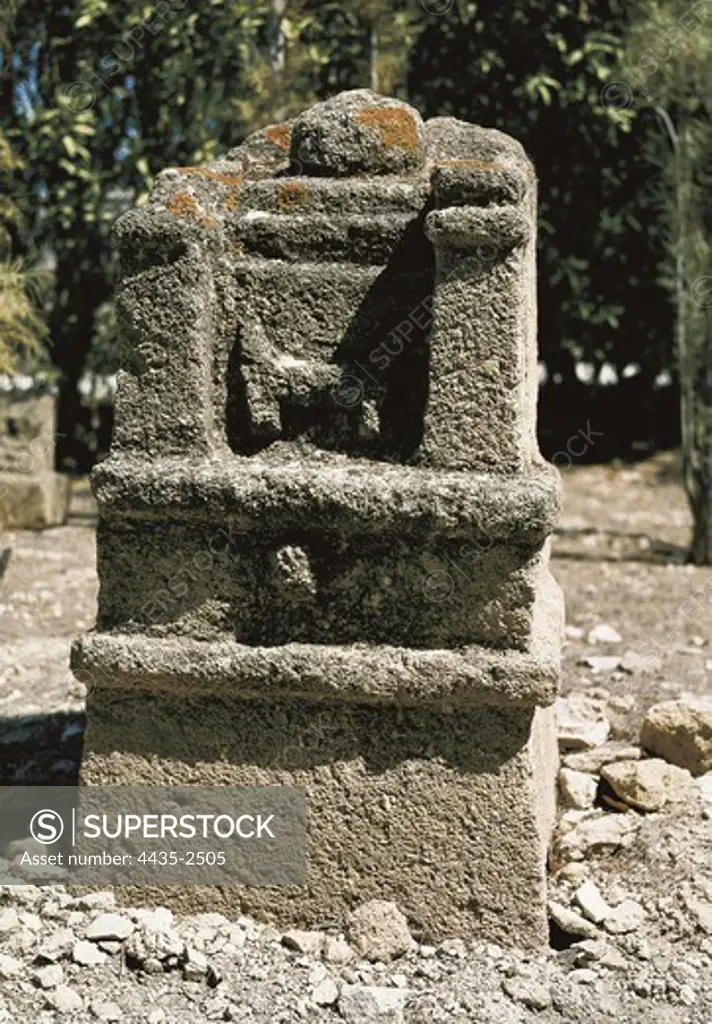 TUNISIA. TUNIS. Carthage. Punic stele in shape of throne.