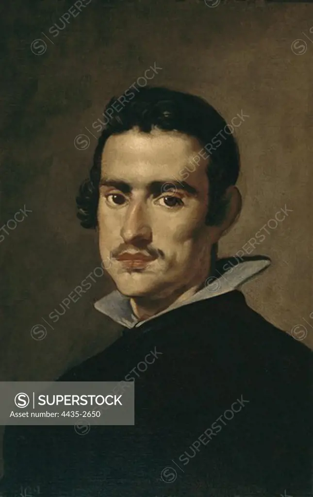 VELAZQUEZ, Diego Rodrguez de Silva (1599-1660). Self-portrait. 1623. Baroque art. Oil on canvas. SPAIN. MADRID (AUTONOMOUS COMMUNITY). Madrid. Prado Museum.