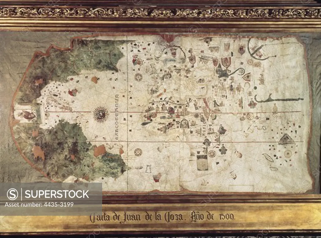 Chart by Juan de la Cosa (1500). SPAIN. MADRID (AUTONOMOUS COMMUNITY). Madrid. Navy Museum.