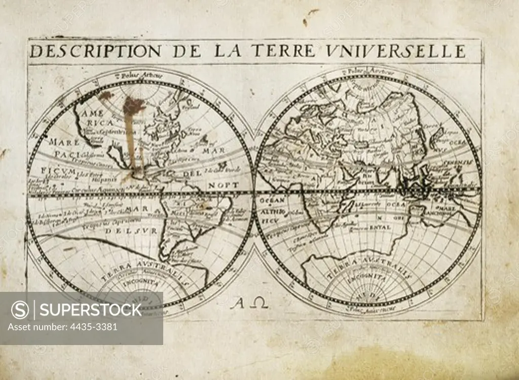 'Description de la Terre Universelle' (1667). Map. Engraving.