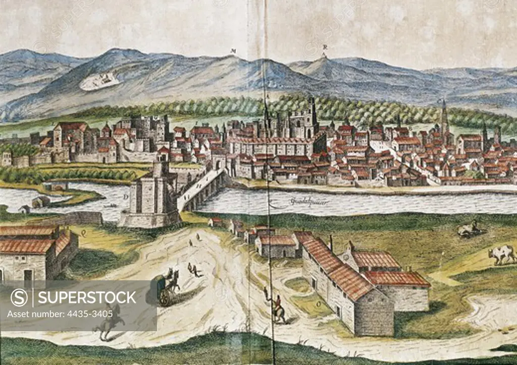 BRAUN, George (1541-1622). Civitatis Orbis Terrarum (Theatrum orbis terrarum). 1572-1617. Cordoba (1572-1617). Etching. ITALY. LIGURIA. Genoa. Pegli. Navy Museum.