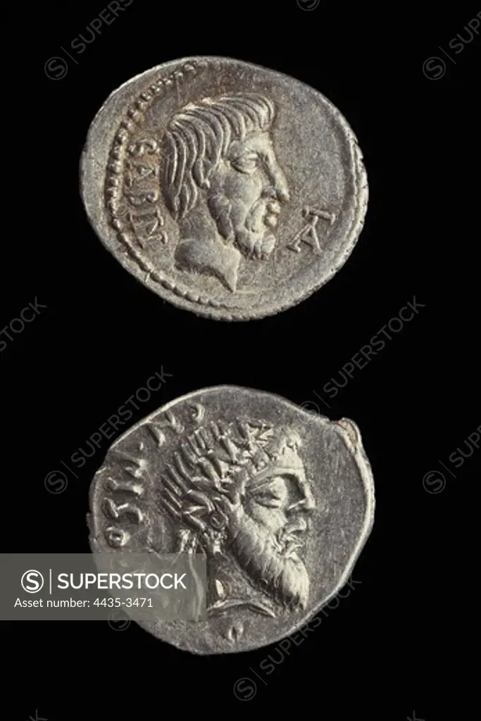 Denarii with portraits of Titus Tatius and Numa Pompilius.