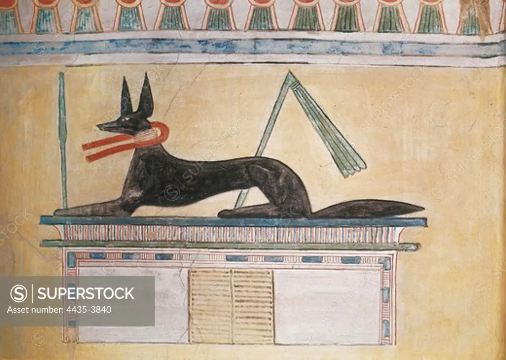 Tomb of Khaemwese. ca. 1151 BC. EGYPT. Dayr al-Bahri. Valley of the Queens. Egyptian art. New Kingdom. Fresco.