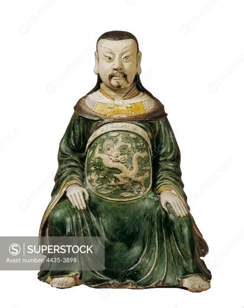 God of the North. Chinese art. Ming period. China / Porcelain. FRANCE. ëLE-DE-FRANCE. Paris. Guimet Museum.