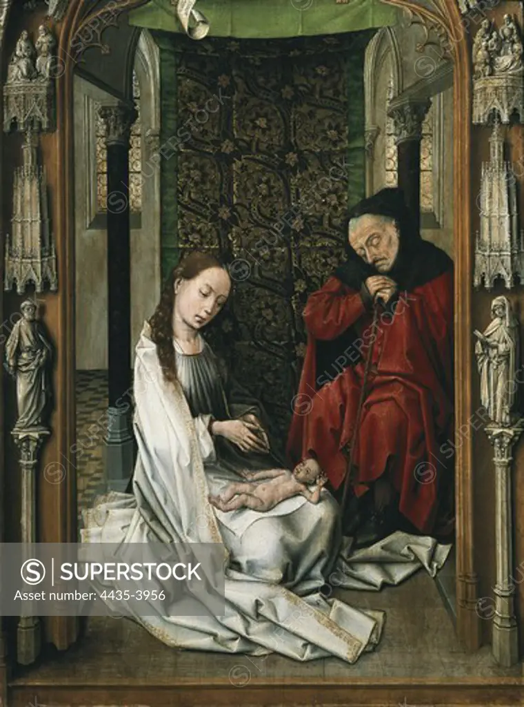 WEYDEN, Rogier van der  (1400-1464). Nativity. SPAIN. Granada. Royal Chapel. Flemish art. Oil on wood.
