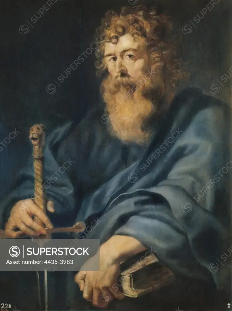 RUBENS, Peter Paul (1577-1640). Saint Paul. ca. 1610 - ca. 1612. Flemish art. Oil on canvas. SPAIN. MADRID (AUTONOMOUS COMMUNITY). Madrid. Prado Museum.