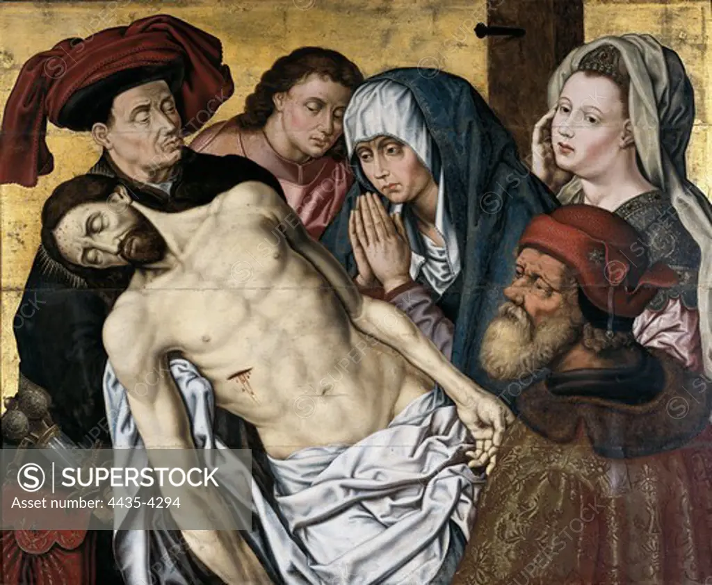 Goes, Hugo van der, also called 'Hugues de Gand' (1440-1482). The Deposition of Christ. 15th c. Flemish art. Oil. BELGIUM. WALLONIA. HAINAUT. Tournai. Fine Arts Museum.