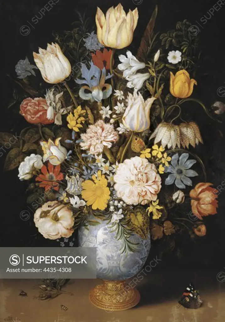 BOSSCHAERT, Ambrosius (1573-1621). Bouquet of Flowers (Blumenstrauss). 1609. Flemish art. Oil on wood. AUSTRIA. VIENNA. Vienna. Kunsthistorisches Museum Vienna (Museum of Art History).