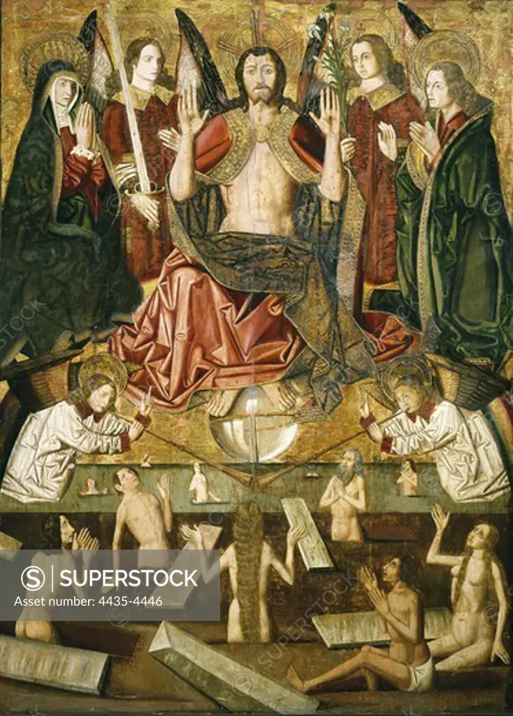 Last Judgement. 1485 - 1487. Part of the altarpiece comes from the church of Blesa. Gothic art. Tempera on wood. SPAIN. ARAGON. Zaragoza. Zaragoza Province Museum.