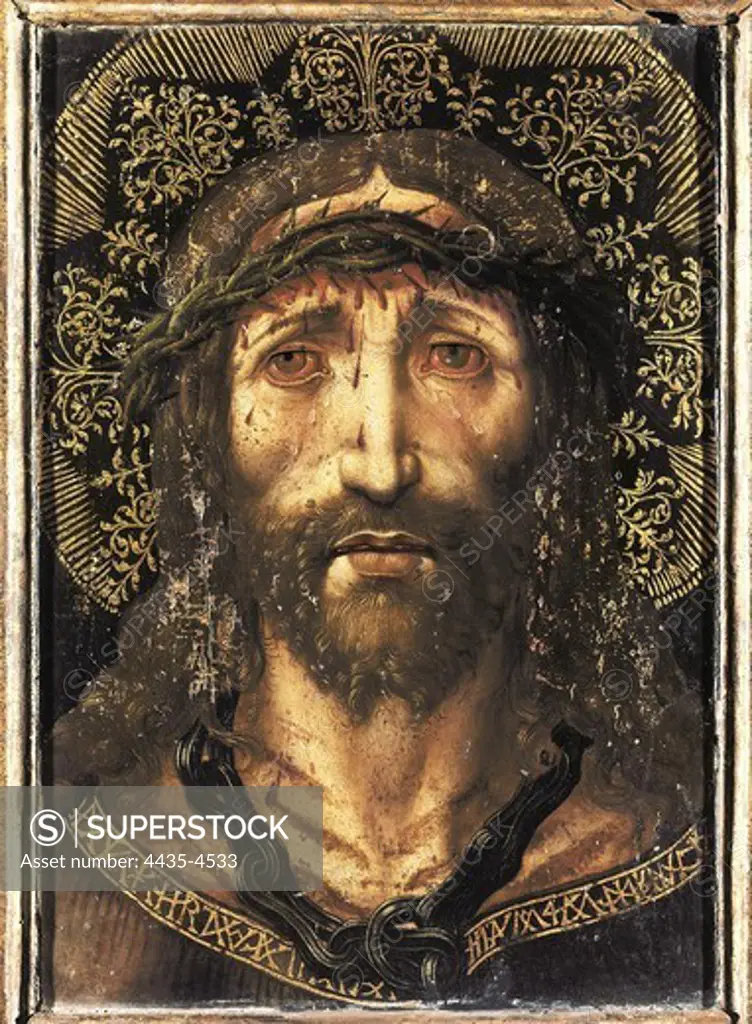GASCO, Juan (16th century). Holy Face. c. 1513. Gothic art. Tempera on wood. SPAIN. CATALONIA. BARCELONA. Vic. Vic Episcopal Museum. Proc: SPAIN. CATALONIA. BARCELONA. Vic. Cathedral.