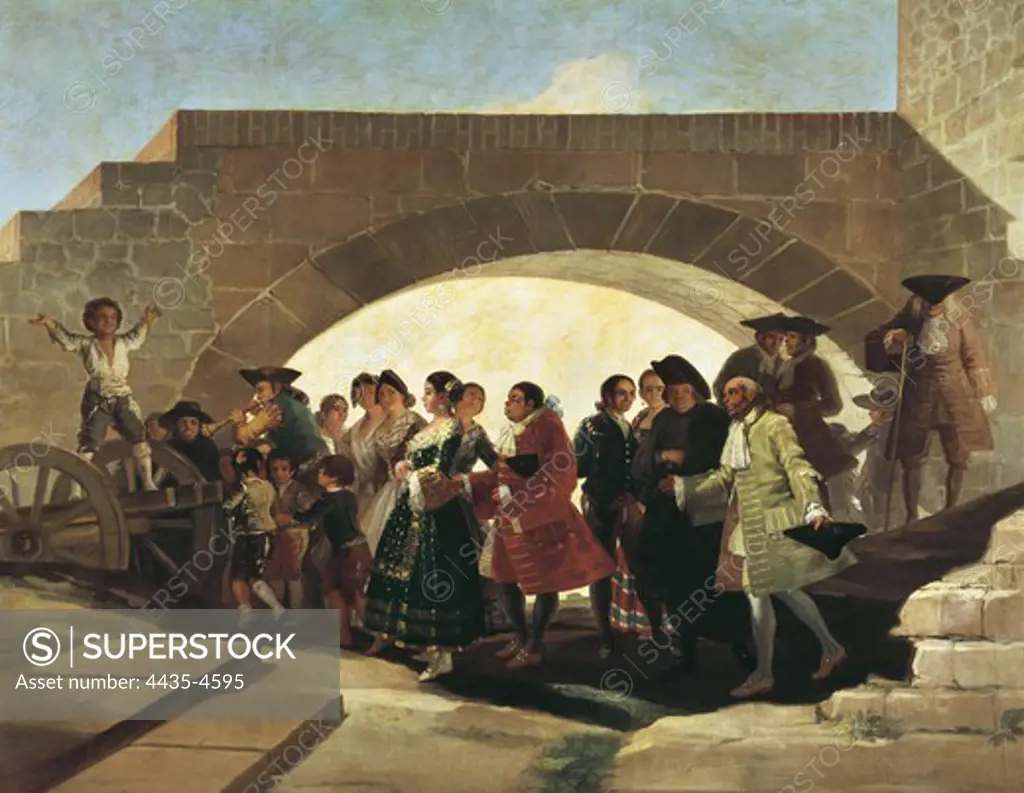 GOYA Y LUCIENTES, Francisco de (1746-1828). The Wedding. 1791 - 1792. Painted for the King's Study at El Escorial. The tapestry is preserved at El Pardo. Oil on canvas. SPAIN. MADRID (AUTONOMOUS COMMUNITY). Madrid. Prado Museum.