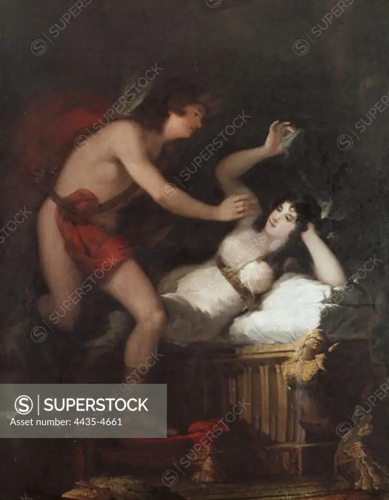 GOYA Y LUCIENTES, Francisco de (1746-1828). Allegory of Love (Cupid and Psyche). 1798-1805. Oil on canvas. SPAIN. CATALONIA. Barcelona. National Art Museum of Catalonia.