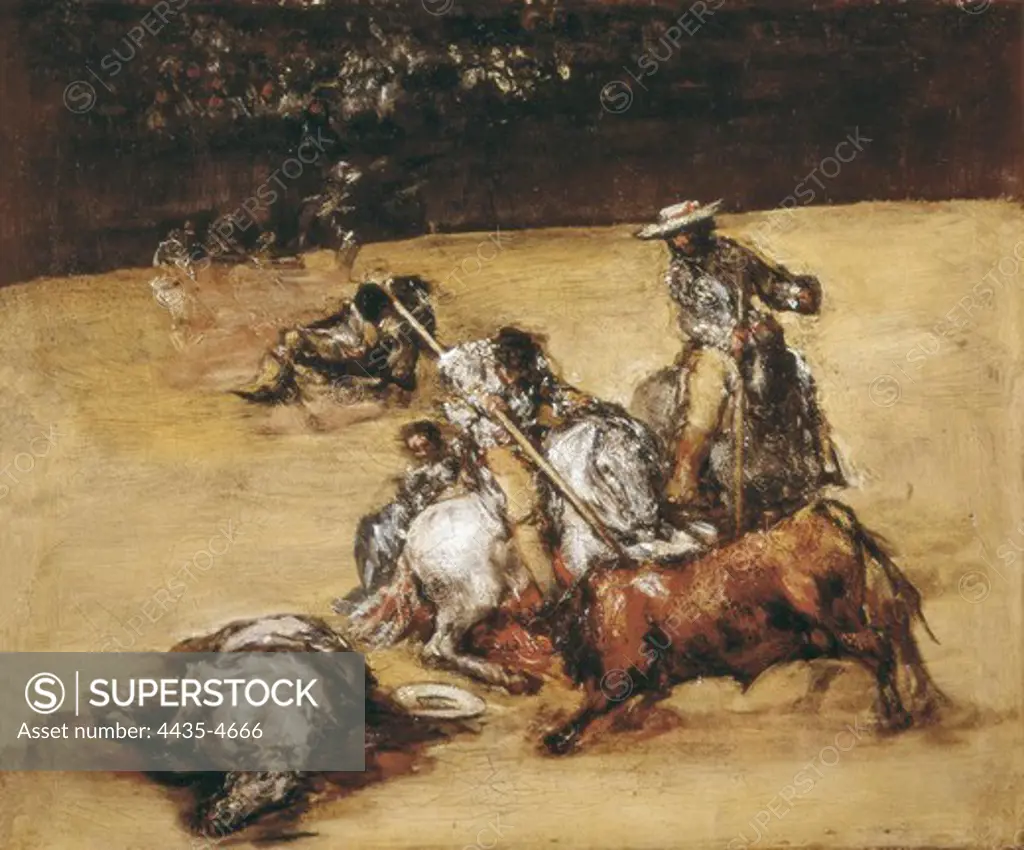 GOYA Y LUCIENTES, Francisco de (1746-1828). The Bullfight. 1824. Oil on canvas. SPAIN. MADRID (AUTONOMOUS COMMUNITY). Madrid. Prado Museum.