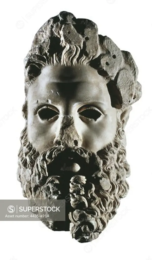 Head of Zeus. 2nd c. BC. Hellenistic art. Sculpture on marble. GREECE. ATTICA. Athens. National Museum of Archaeology.