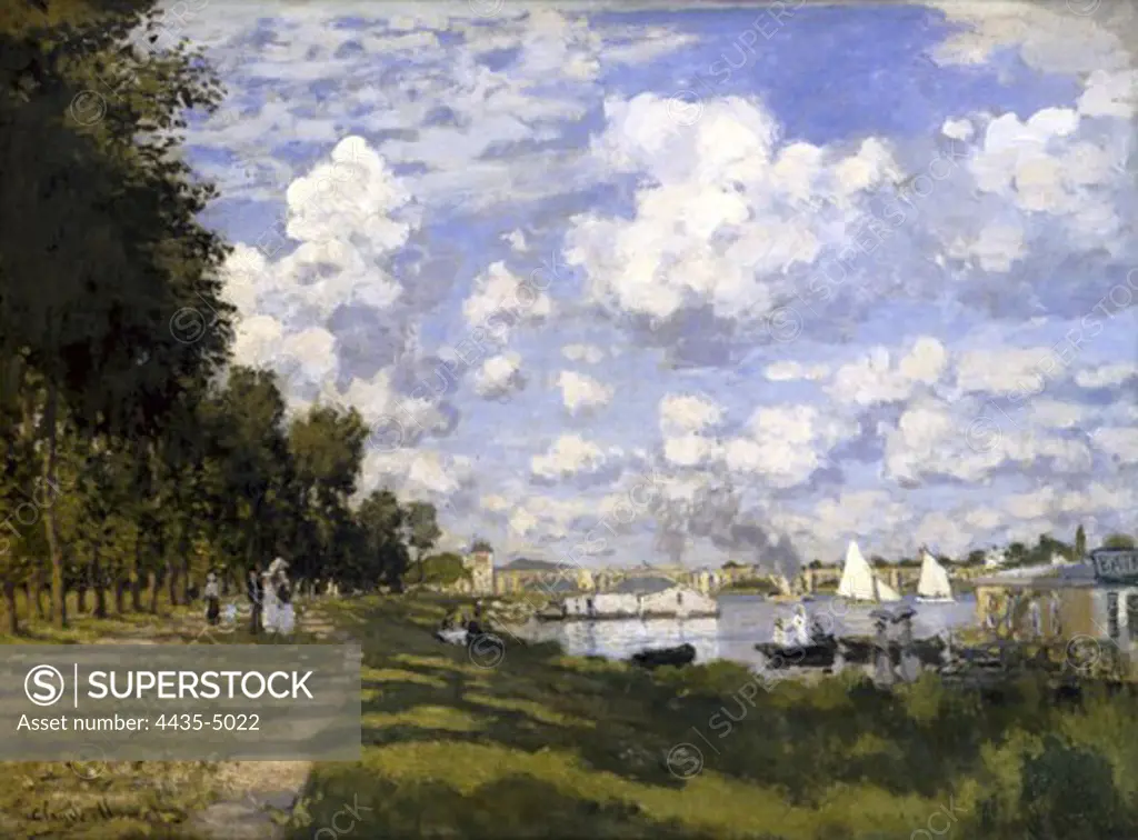 MONET, Claude (1840-1926). The pond of Argenteuil. 1872. Impressionism. Oil on canvas. FRANCE. ëLE-DE-FRANCE. Paris. MusŽe d'Orsay (Orsay Museum).
