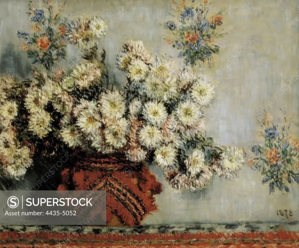 MONET, Claude (1840-1926). Chrysanthemums. 1878. Impressionism. Oil on canvas. FRANCE. ëLE-DE-FRANCE. Paris. MusŽe d'Orsay (Orsay Museum).