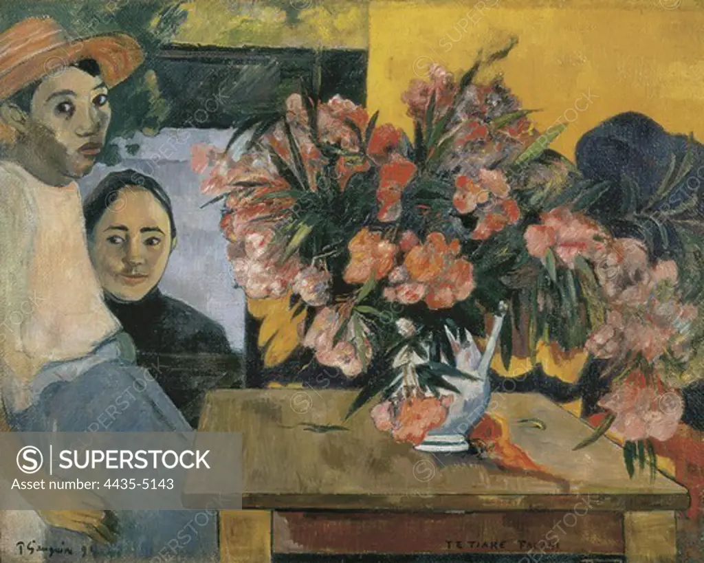 GAUGUIN, Paul (1848-1903). Te tiare farani. Flowers of France. 1891. Post-Impressionism. Oil on canvas. RUSSIA. MOSCOW. Moscow. Pushkin Museum of Fine Arts.