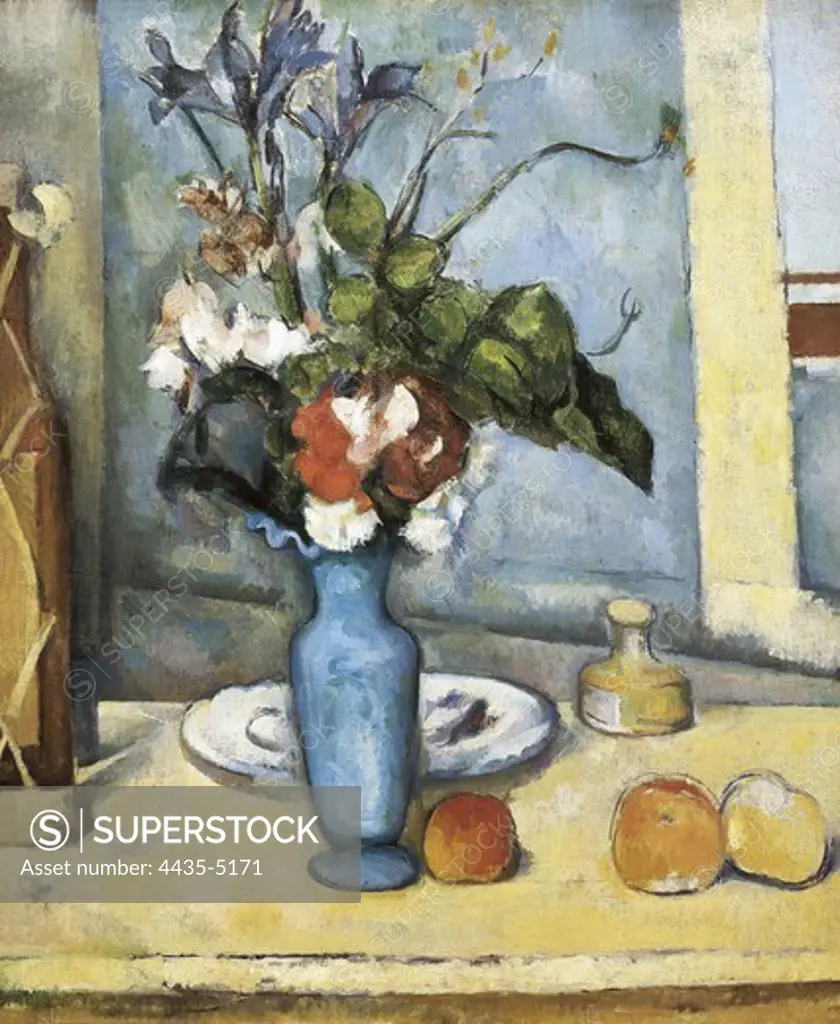 CEZANNE, Paul (1839-1906). The Blue Vase. 1885 - 1887. Post-Impressionism. Oil on canvas. FRANCE. ëLE-DE-FRANCE. Paris. MusŽe d'Orsay (Orsay Museum).