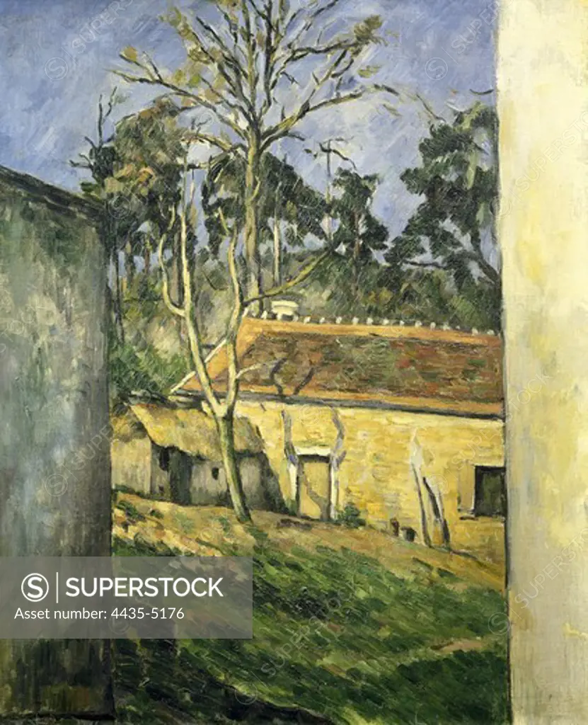 CEZANNE, Paul (1839-1906). Farmyard at Auvers. 1879 - 1880. Post-Impressionism. Oil on canvas. FRANCE. ëLE-DE-FRANCE. Paris. MusŽe d'Orsay (Orsay Museum).