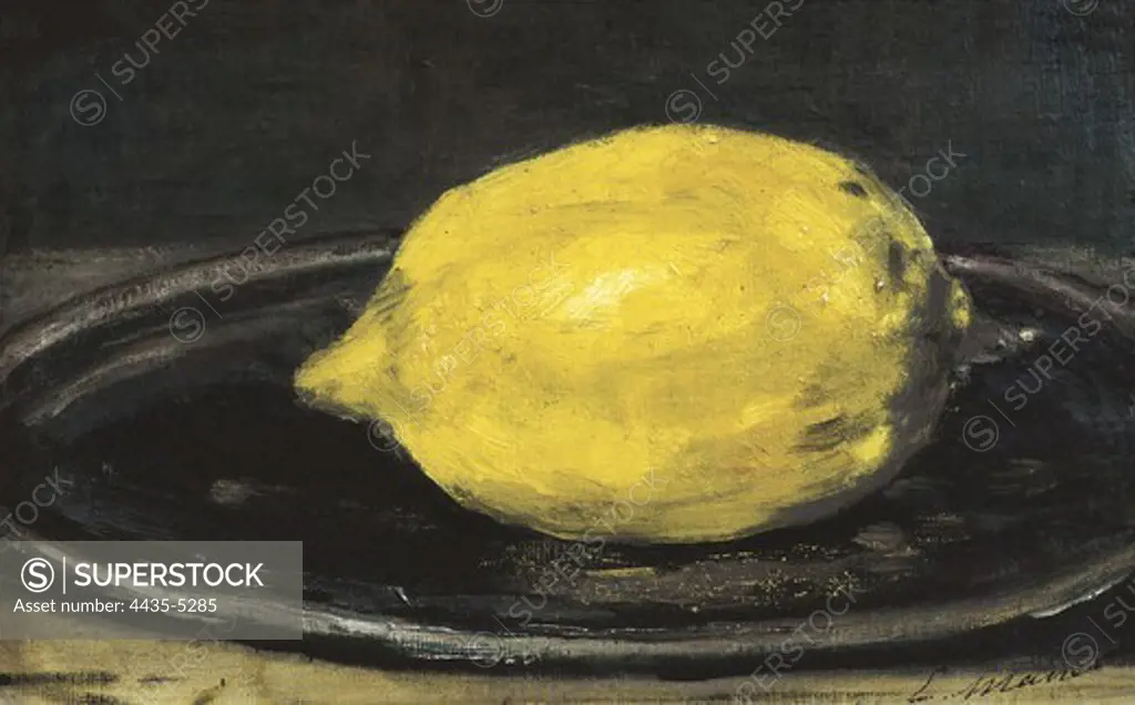 MANET, ƒdouard (1832-1883). The Lemon (Le citron). 1880. Impressionism. Oil on canvas. FRANCE. ëLE-DE-FRANCE. Paris. MusŽe d'Orsay (Orsay Museum).