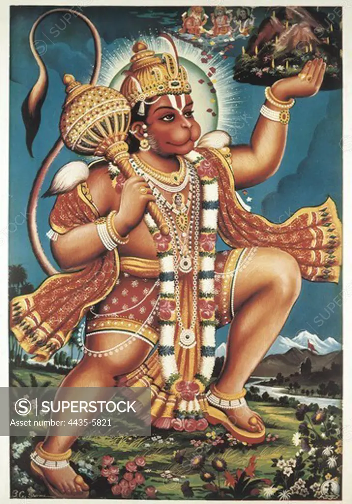 God Hanuman. Hindu art.