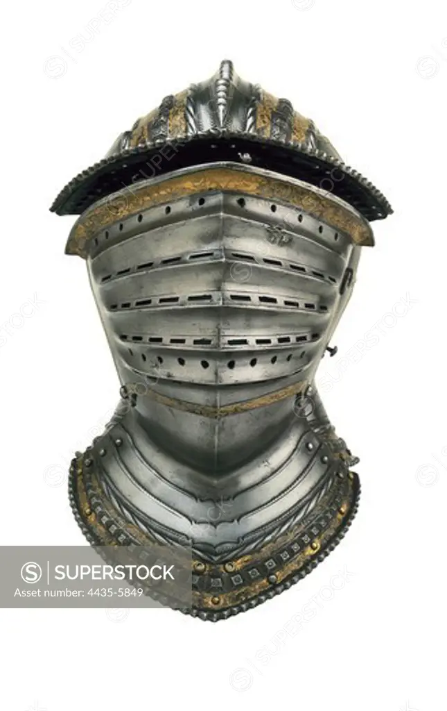 Helmet with visor. It belonged to Charles V. SPAIN. MADRID (AUTONOMOUS COMMUNITY). Madrid. Royal Palace.
