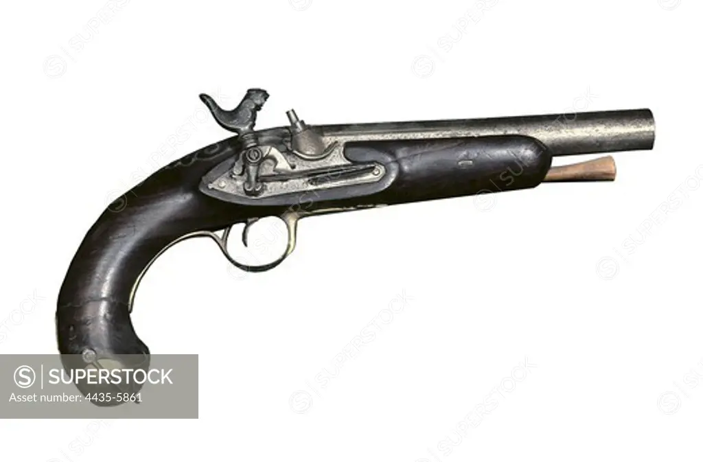 Pecussion cap gun (19th c.). SPAIN. CATALONIA. GERONA. Ripoll. Ripoll Ethnographic Museum.