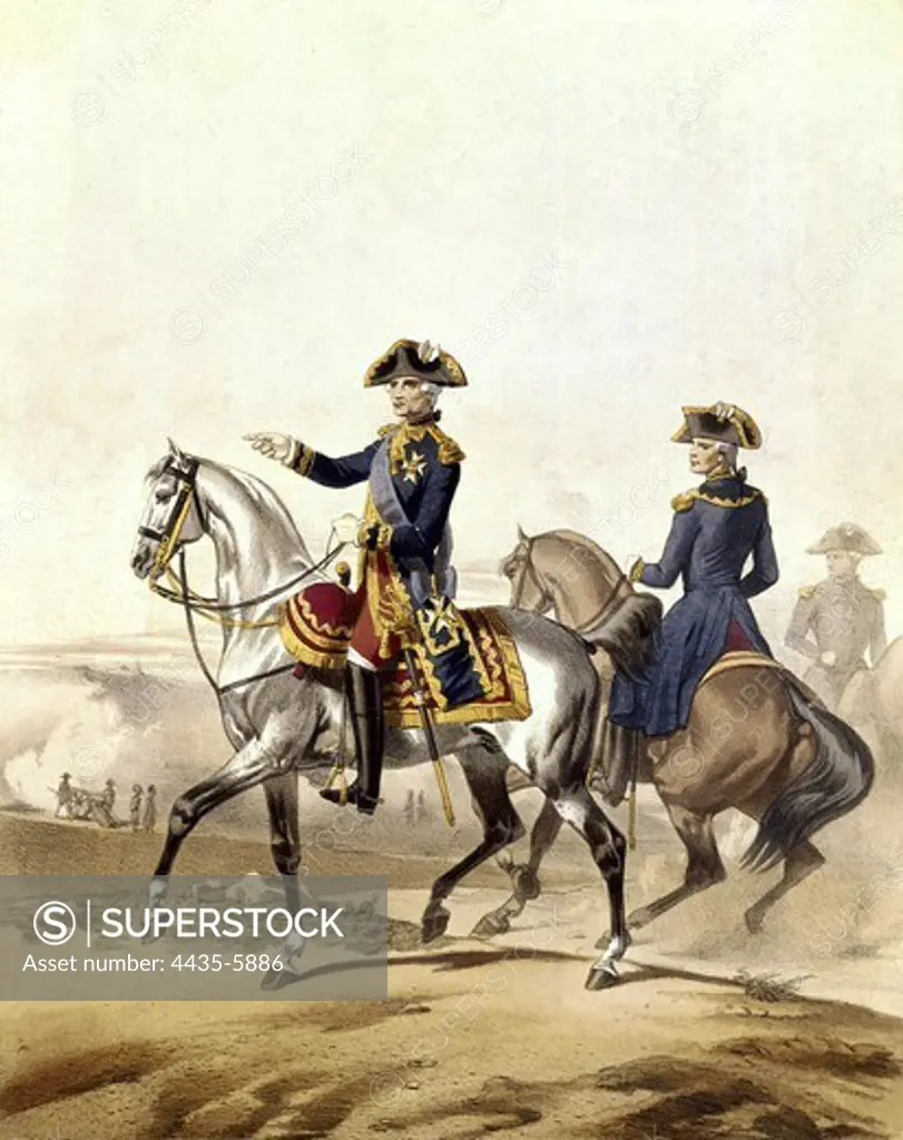 France (18th c.). General Staffl: Lieutenant General and Field Marshal. Litography. FRANCE. ëLE-DE-FRANCE. Paris. Army Museum.