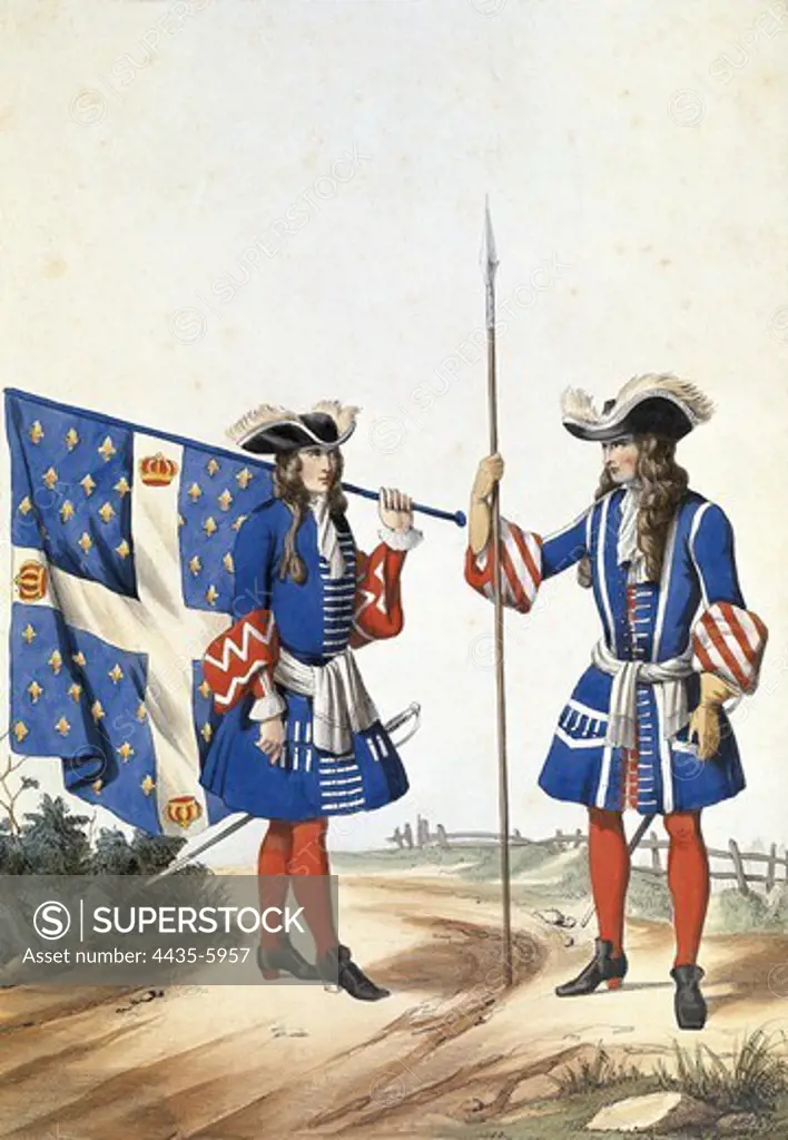 Army of France (reign of Louis XIV). Regiment of the French Guard, 17th c.