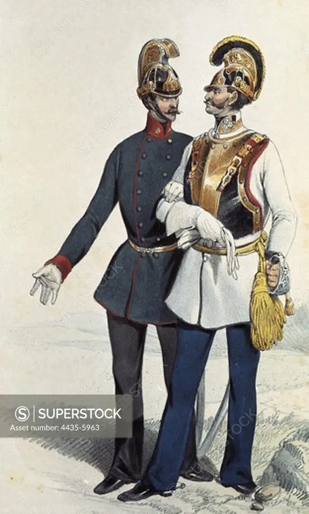 Army of Austria: Guard of the Navy. 19th c. Engraving.