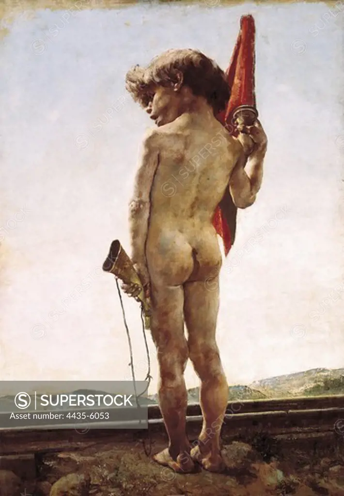 PINAZO CAMARLENCH, Ignacio (1849-1916). The Signalman. 1877. Oil on canvas. SPAIN. Valencia. San Pio V Fine Arts Museum.