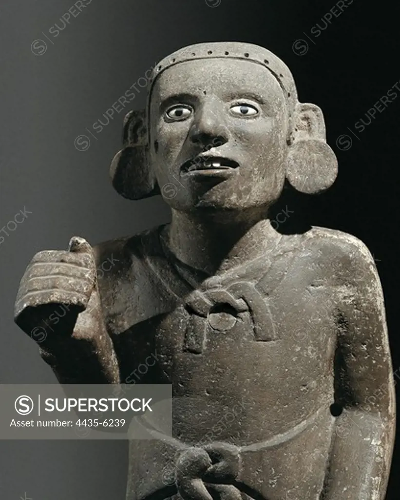 Aztec priest. Aztec art. Sculpture. MEXICO. FEDERAL DISTRICT. Mexico City. National Museum of Anthropology.