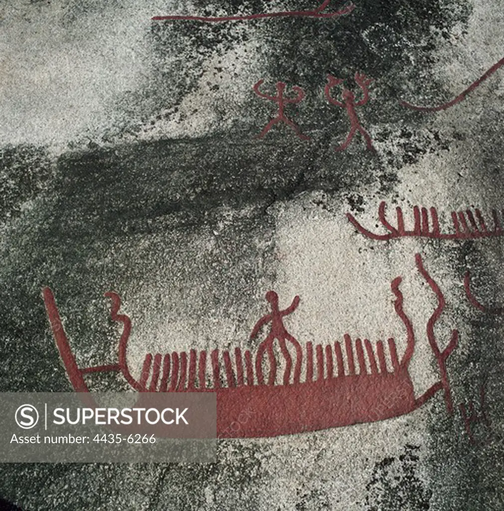 NORWAY. Begby. Boats (1000 BC). Bronze Age. Petroglyph.