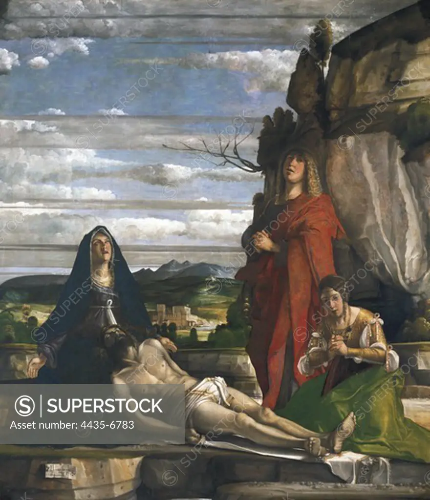 The Deposition. ca. 1490-1537. Renaissance art. Tempera on wood. ITALY. VENETO. Vicenza. Museo Civico Pinacoteca Palazzo Chiericati.