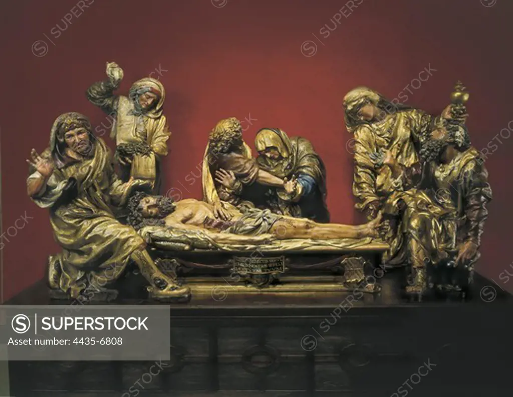 JUNI, Juan de (1507-1577). Holy Burial of Christ. 1541-1544. Renaissance art. Sculpture on wood. SPAIN. CASTILE AND LEON. Valladolid. National Museum of Sculpture.