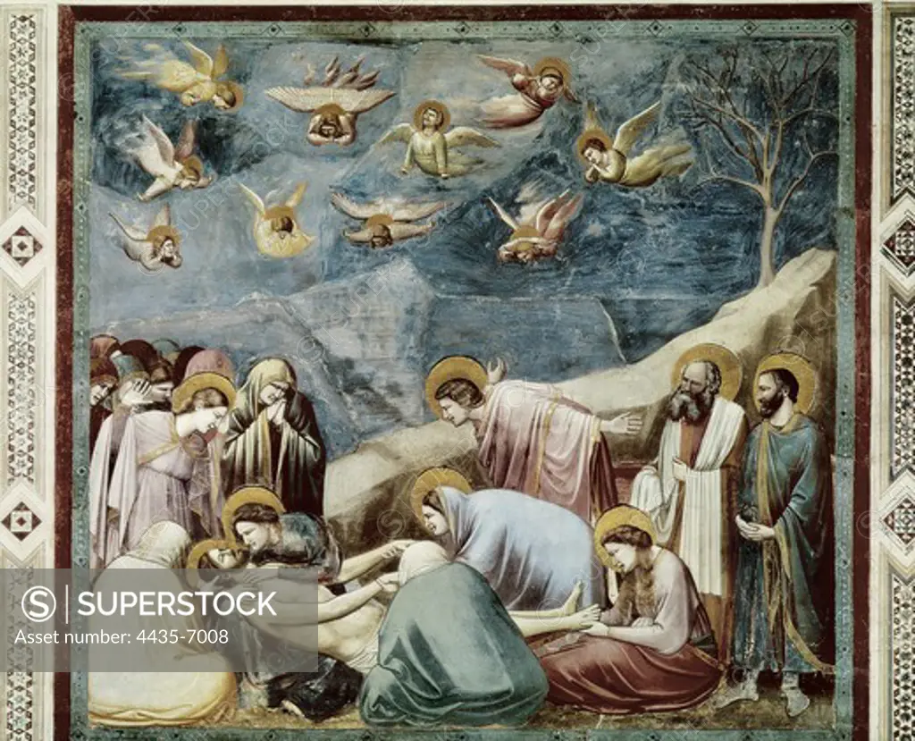 Giotto di Bondone (1267-1337). Scenes from the Life of Christ: Lamentation. 1304-1306. ITALY. Padua. Scrovegni Chapel. Renaissance art. Trecento. Fresco.