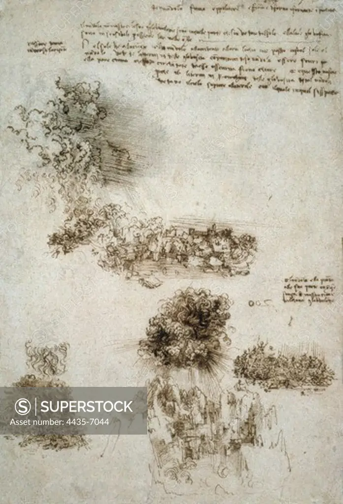 Codex Leicester, or Codex Hammer (1508-1510). Drawing. Study of nature. Renaissance art. Drawing.