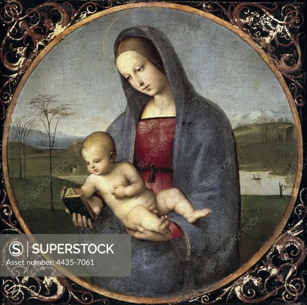 Raphael (1483-1520). Madonna Conestabile. 1504. Renaissance art. Cinquecento. Tempera. RUSSIA. SAINT PETERSBURG. Saint Petersburg. State Hermitage Museum.