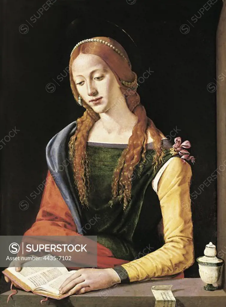 Piero di Cosimo, Pietro di Lorenzo, called (1462-1521). Magdalene. 1501. Renaissance art. Cinquecento. Tempera on wood. ITALY. LAZIO. Rome. Barberini Palace and National Gallery of Ancient Art.