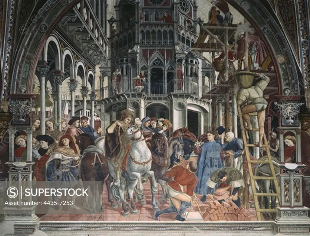 DOMENICO DI BARTOLO (1400-1447). ITALY. Siena. Ospedale di Santa Maria della Scala (Santa Maria della Scala Hospital). Pilgrim Hall. Renaissance art. Quattrocento. Fresco.