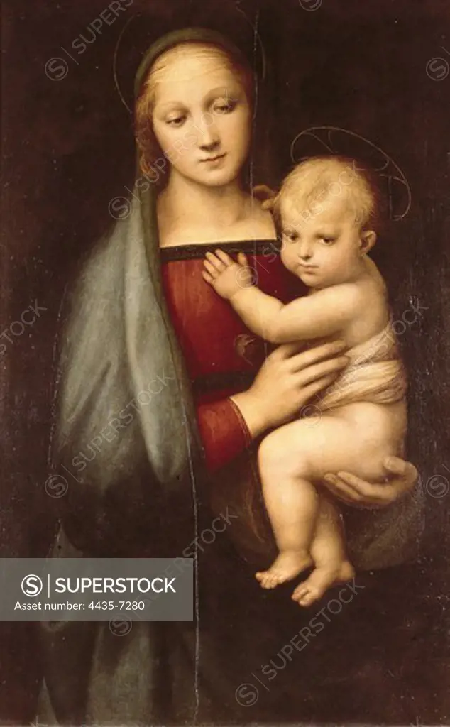 Raphael (1483-1520). Madonna of the Grand Duke. 1504. Renaissance art. Cinquecento. Oil on canvas. ITALY. TUSCANY. Florence. Pitti Palace.