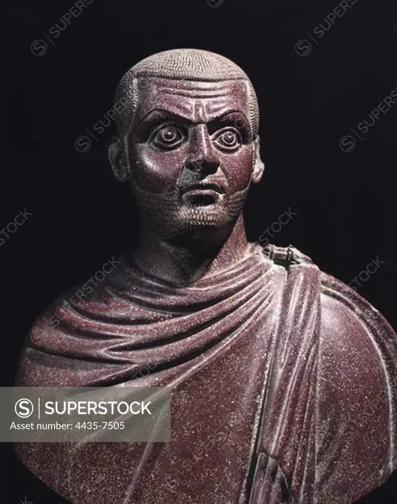 Maximianus. 286. Detail. Late-Roman portrait. Roman art. Late Empire. Sculpture in the round. EGYPT. CAIRO. Cairo. Egyptian Museum. Proc: EGYPT. MONUFIA. Benha.