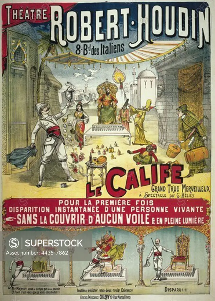 Poster of 'Le Calife', magic show. Theatre Robert-Houdin, Paris. 1891.